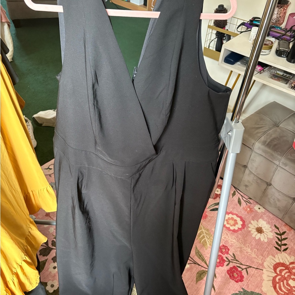 Torrid Black Wide-Leg Jumpsuit with Fitted Bodice (Size 24)